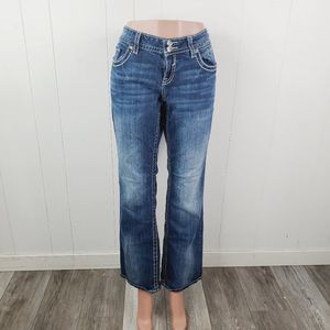 Vigoss Women's Blue Medium Wash High Rise Slim Fit Bootcut Jeans Size 40X34